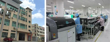 中国(深圳)拠点の外観と工場内